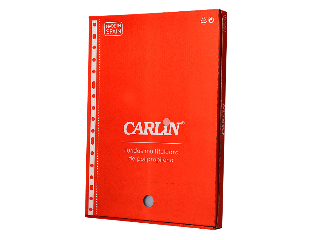 BOLSA CATALOGO/MICA CARLIN POLIPROPILENO DIN A4 MARTELADA 16 FUROS CAIXA DE 100 UNIDADES