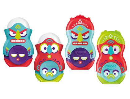 APARA LAPIS PLASTICO MAPED LOOPY TOTEM PLASTICO 1 USO COM BORRACHA CORES SORTIDAS