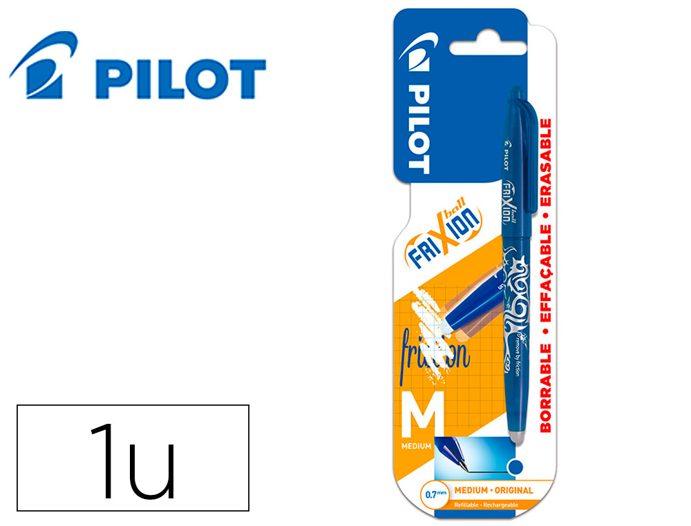 ESFEROGRAFICA PILOT FRIXION BALL APAGAVEL 0,7 MM PONTA MEDIA AZUL EM BLISTER