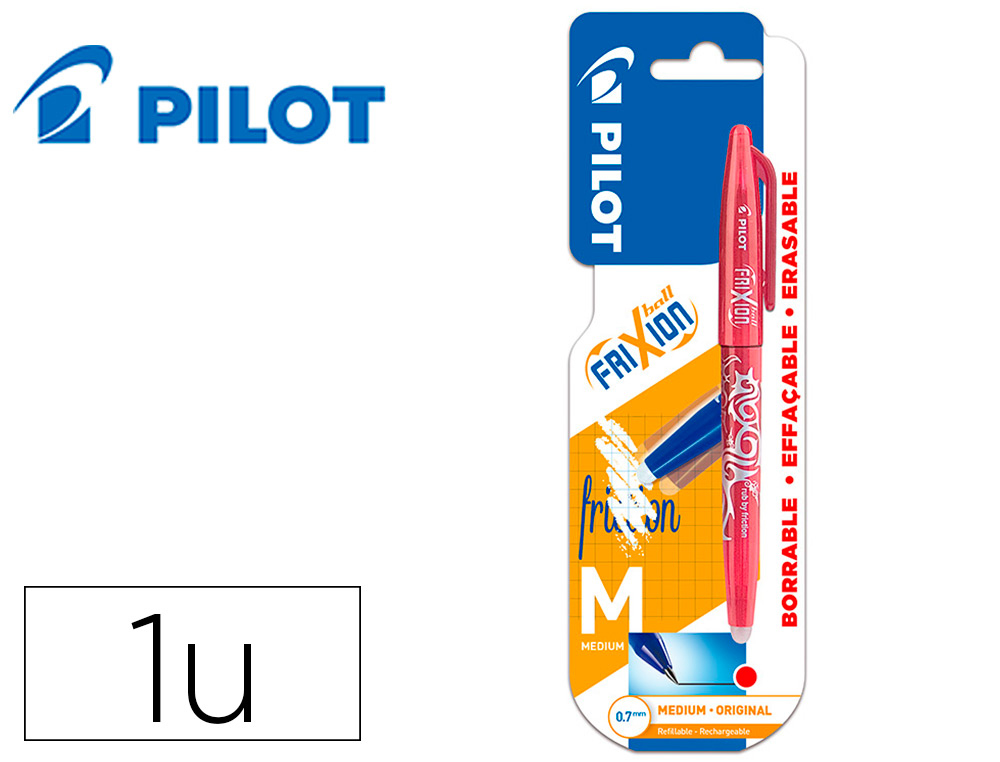 ESFEROGRAFICA PILOT FRIXION BALL APAGAVEL 0,7 MM PONTA MEDIA VERMELHO EM BLISTER