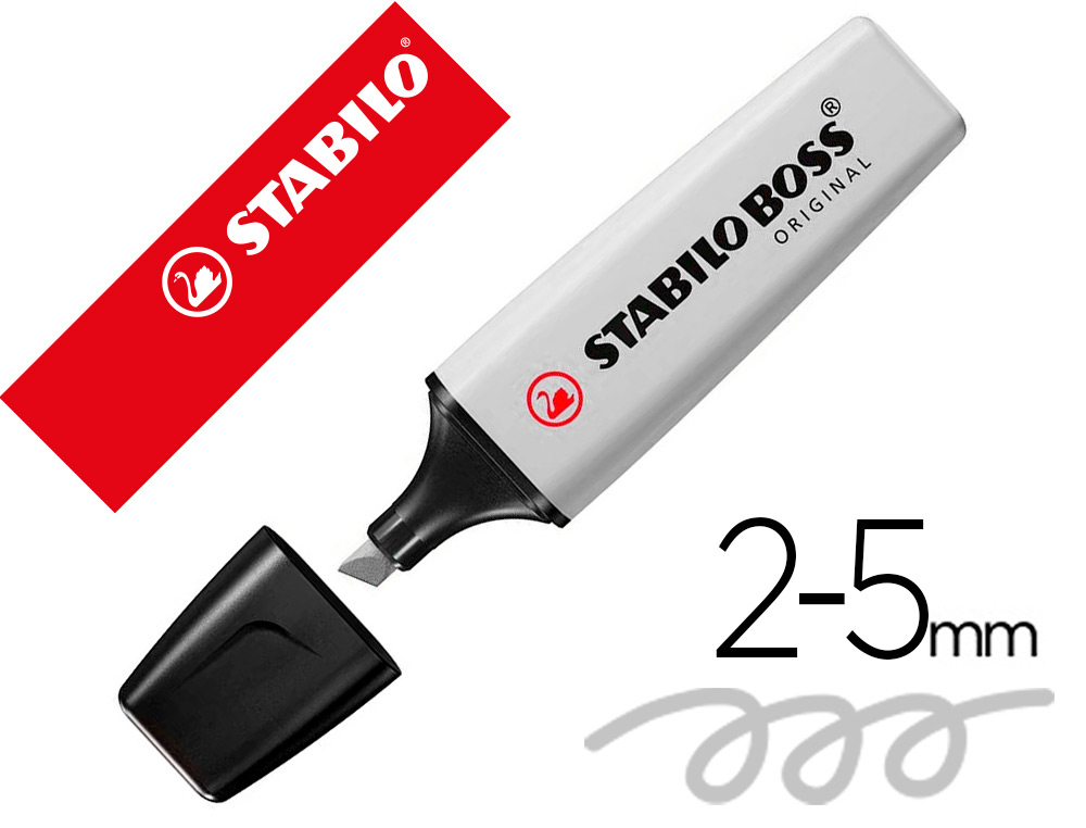 MARCADOR FLUORESCENTE STABILO BOSS 70 PASTEL CINZA