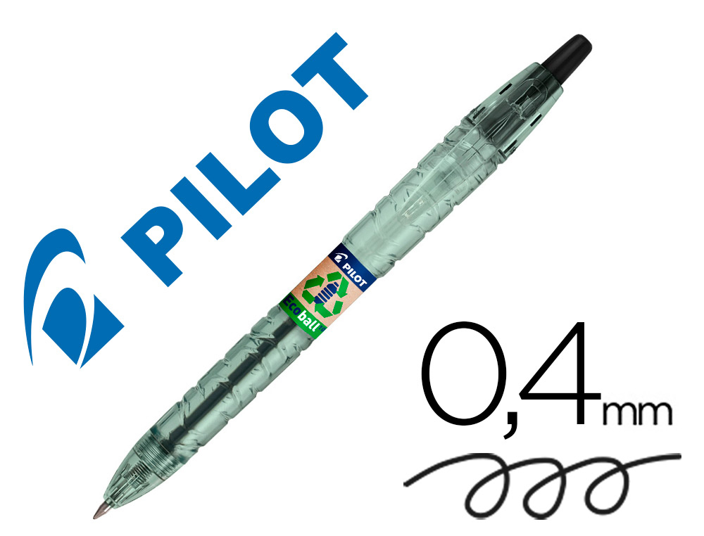 ESFEROGRAFICA PILOT ECOBALL PLASTICO RECICLADO TINTA DE OLEO PONTA DE ESFERA 1 MM COR PRETO