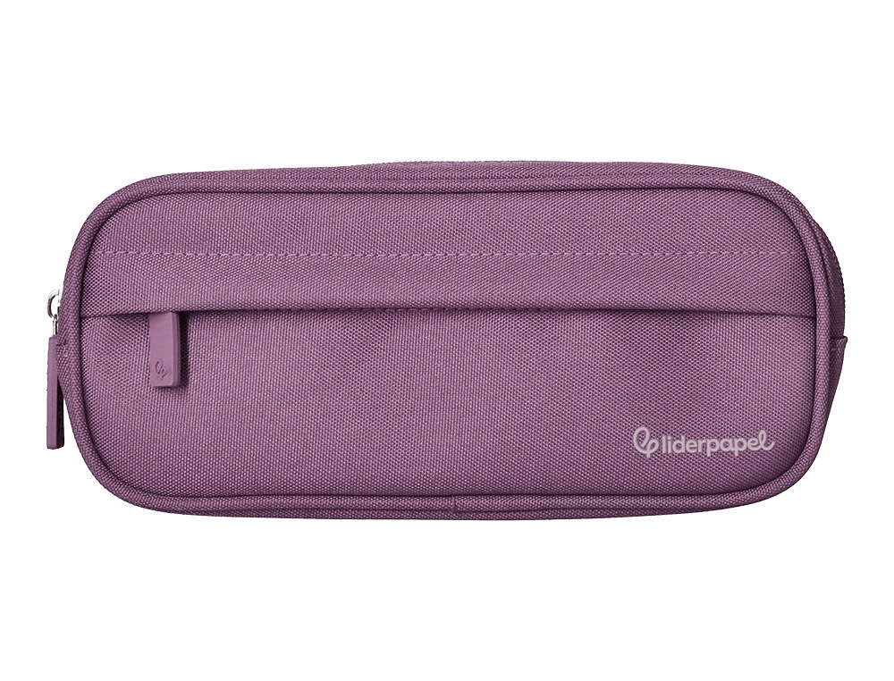 ESTOJO ESCOLAR LIDERPAPEL CLASSIC OVALADO 2 FECHOS COM BOLSO FRONTAL 210X90 MM ROXO