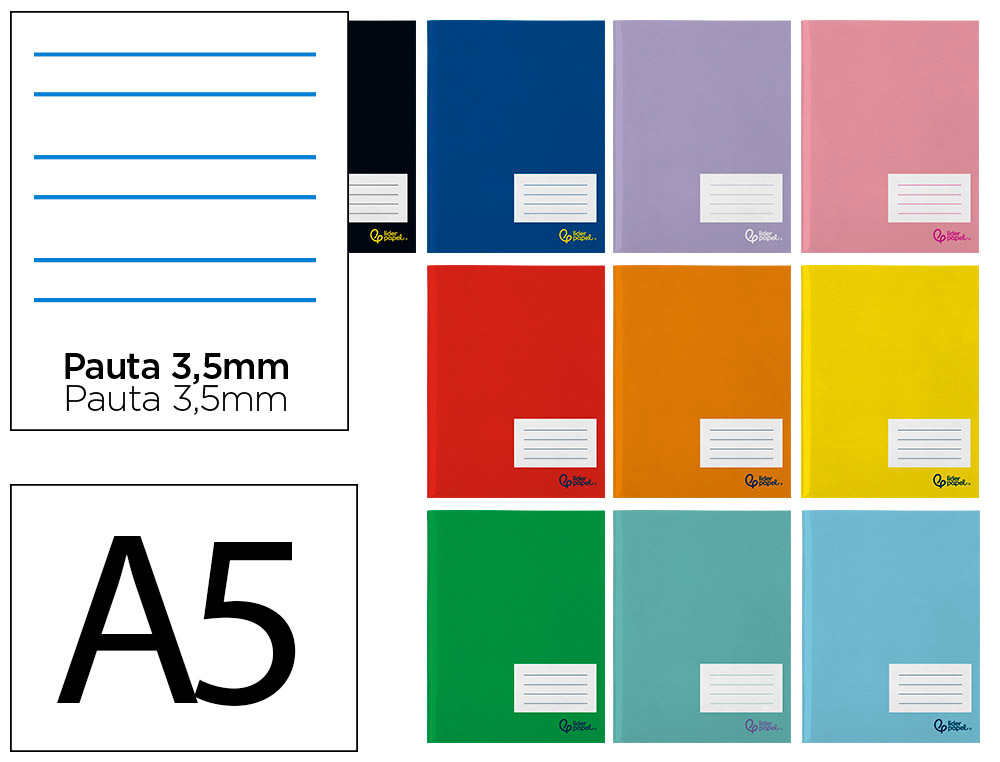 LIBRETA LIDERPAPEL SMART A5 PLUS 32 HOJAS 75G/M2 PAUTA 4 3.5MM CON MARGEN