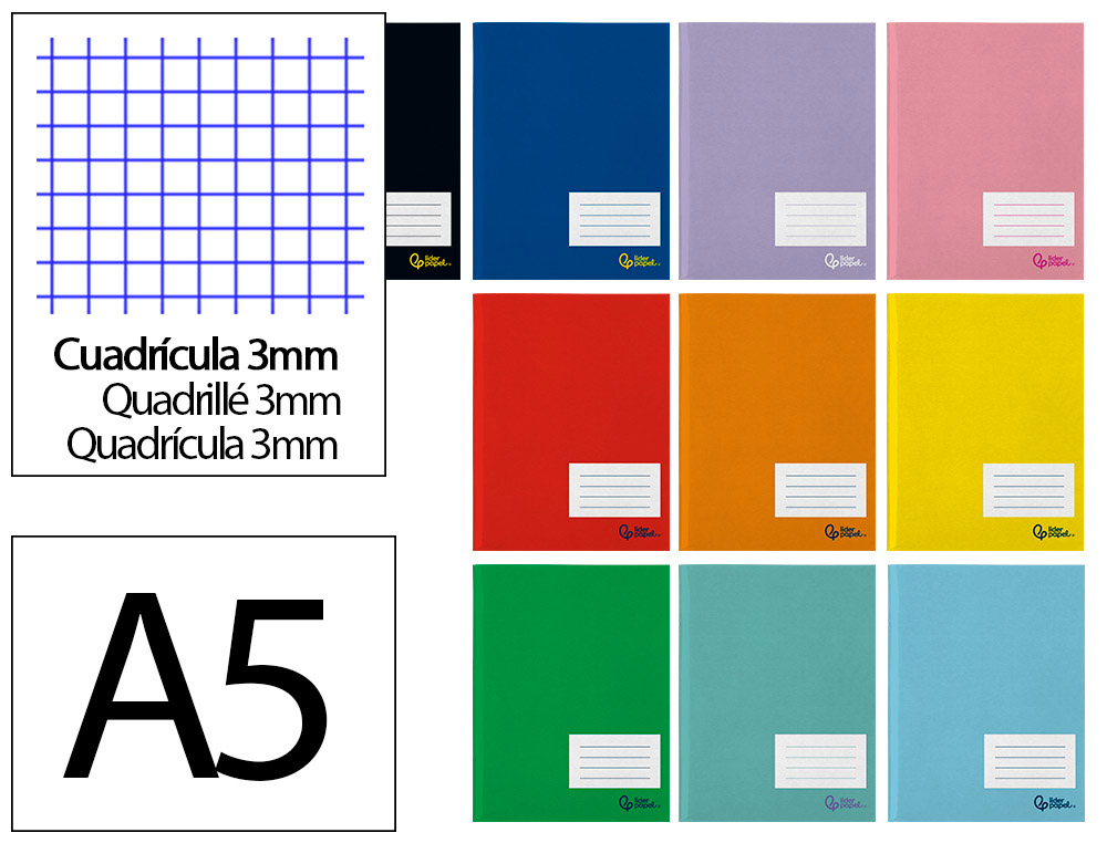LIBRETA LIDERPAPEL SMART A5 PLUS 32 HOJAS 75G/M2 CUADRO 3MM CON MARGEN