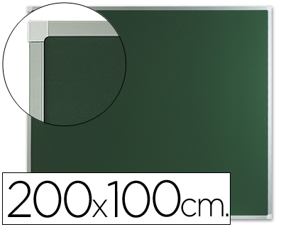 QUADRO VERDE Q-CONNECT GIZ MOLDURA ALUMINIO SEM PRATELEIRA 200X100 CM