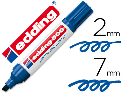 MARCADOR EDDING MARCADOR PERMANENTE 500 AZUL -PONTA BISELADA 7 MM