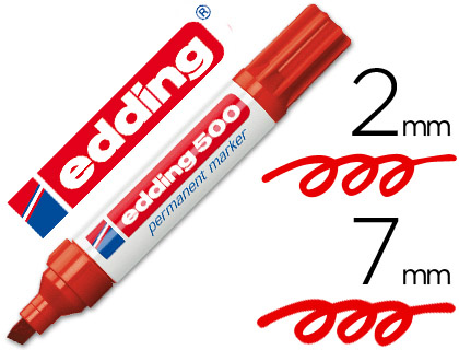MARCADOR EDDING MARCADOR PERMANENTE 500 VERMELHO -PONTA BISELADA 7 MM