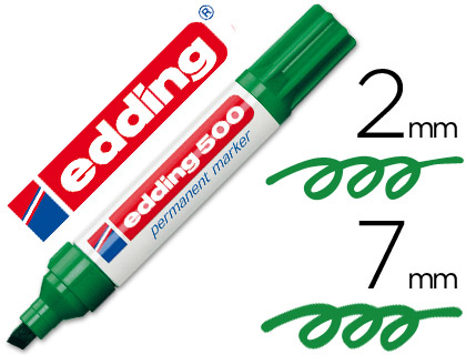 MARCADOR EDDING MARCADOR PERMANENTE 500 VERDE -PONTA BISELADA 7 MM