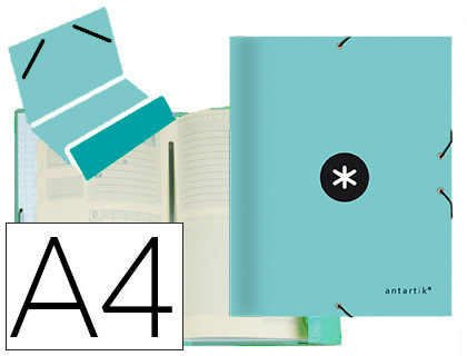PASTA LIDERPAPEL ANTARTIK CLASSIFICADORA A4 12 DEPARTAMENTOS COM ELASTICOS E CARTAO FORRADO COR MENTA