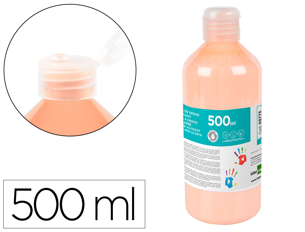PINTURA A DEDOS LIDERPAPEL GARRAFA DE 500 ML PELE
