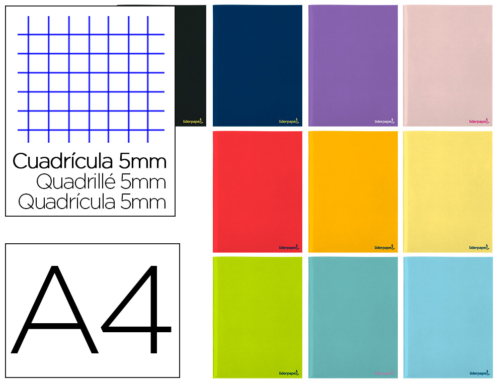 CADERNO AGRAFADO LIDERPAPEL SMART DIN A4 80 F QUADRICULA 5MM 60 GR COM MARGEM