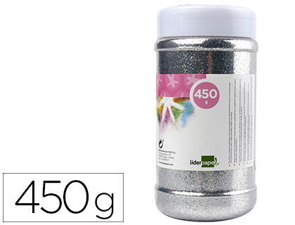 PURPURINA LIDERPAPEL FANTASIA COR PRATA METALIZADO FRASCO DE 425 GR