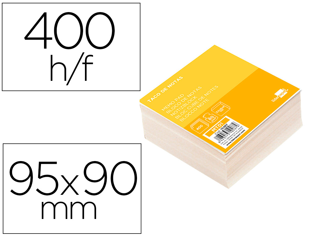 BLOCO NOTAS LIDERPAPEL PAPEL 95X90X40 NAO COLADO