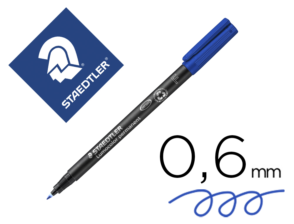MARCADOR STAEDTLER LUMOCOLOR RETROPROJECAO 318-3 PONTA 0,6MM AZUL