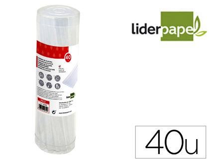BARRA COLA TERMOFUSIVEL LIDERPAPEL 7 MM DIAMETRO X 200 MM COMPRIMENTO CAIXA DE 40 UNIDADES