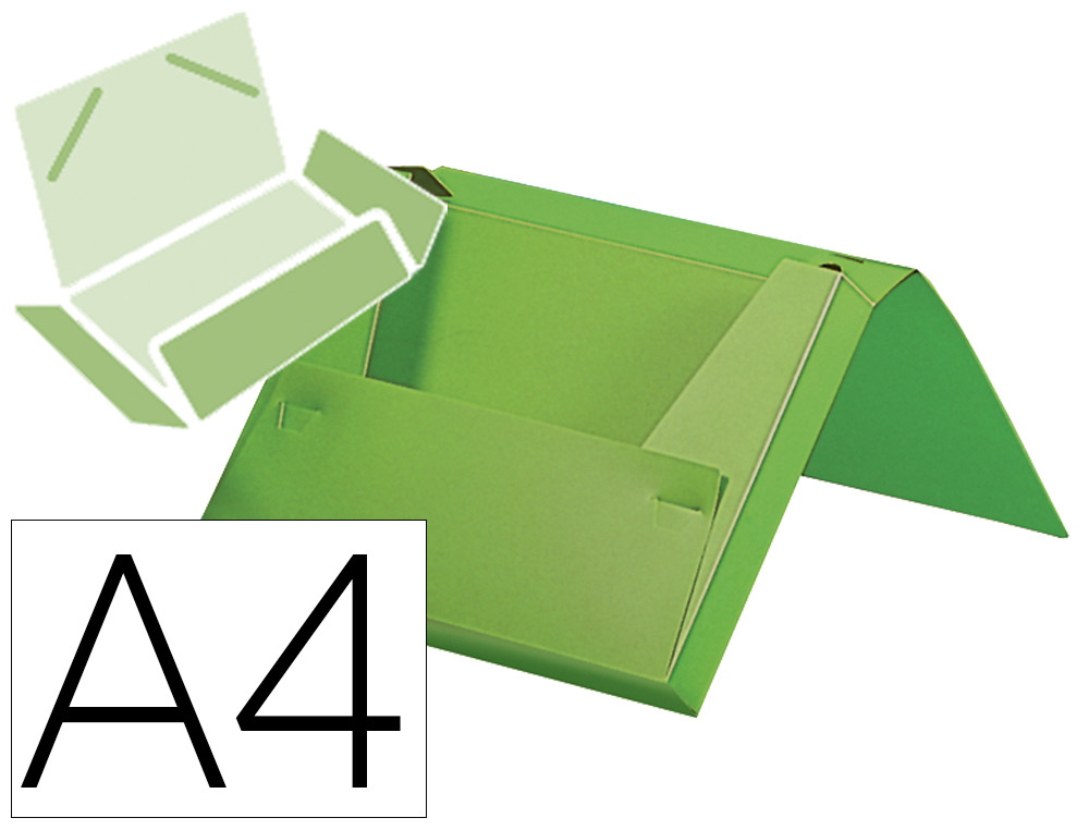 PASTA LIDERPAPEL PORTADOCUMENTOS COM ELASTICOS POLIPROPILENO DIN A4 VERDE MAA OPACO LOMBADA 25 MM