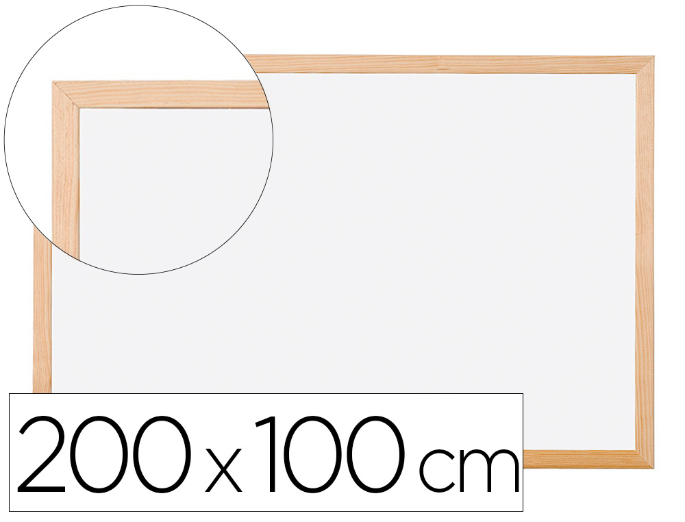 QUADRO BRANCO Q-CONNECT 200X100 CM COM CAIXILHO DE MADEIRA