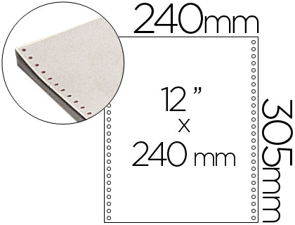 PAPEL CONTINUO 240 MMX12'', BRANCO COM 2500 FOLHAS 1 VIA