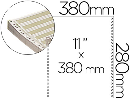 PAPEL CONTINUO 380 MMX11'', PAUTADO COM 2500 FOLHAS 1 VIA