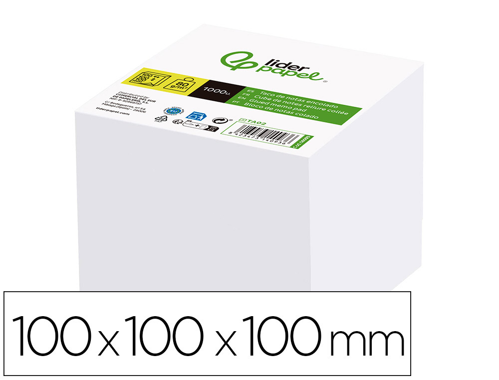 BLOCO NOTAS LIDERPAPEL COLADO 100X100X100