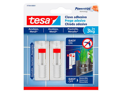 CABIDE AUTO ADESIVO TESA AJUSTAVEL PARA AZULEJOS SUPORTA ATE 3 KG