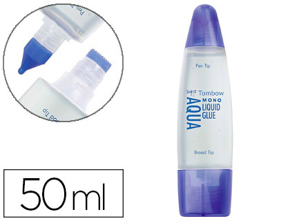 COLA LIQUIDA TOMBOW TRANSPARENTE AQUA PERMANENTE COM 2 PONTAS 50 ML