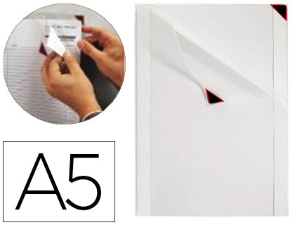 BOLSA DE APRESENTACAO TARIFOLD KANG EASY CLIC ADESIVA REMOVIVEL DIN A5 ESQUINA MAGNETICA CAPACIDADE 10 FOLHAS PACK DE 5