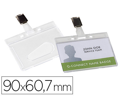 IDENTIFICADOR Q-CONNECT RIGIDO PLASTICO ACABAMENTO BRILHANTE COM MOLA KF14148 9X6,7 CM