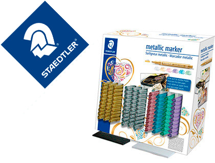 MARCADOR STAEDTLER METALICO 8323 EXPOSITOR DE SECRETARIA DE 100 UNIDADES CORES SORTIDAS