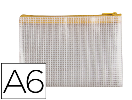 BOLSA MULTIUSOS Q-CONNECT DIN A6 ABERTURA SUPERIOR COM FECHO AMARELO