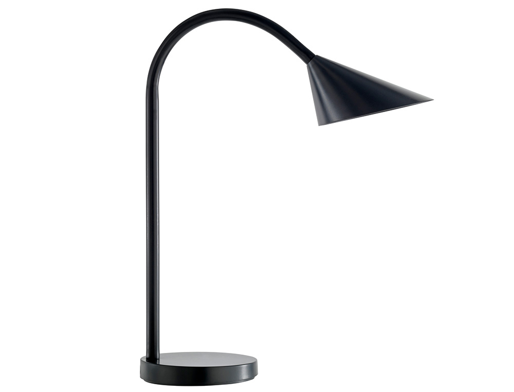 CANDEEIRO DE ESCRITORIO UNILUX SOL LED 4W BRACO FLEXIVEL ABS E METAL PRETO BASE 14 CM DIAMETRO