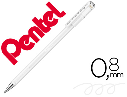 ROLLER PENTEL K108 BRANCO PASTEL 0,8 MM