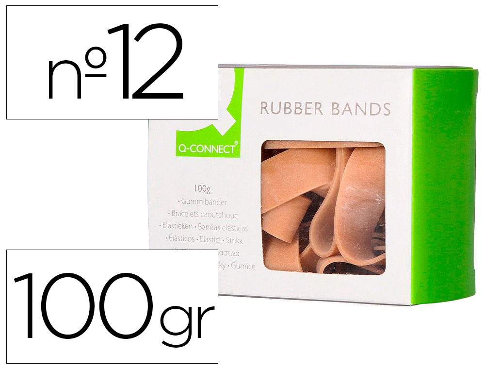 BANDAS ELASTICAS Q-CONNECT 100 GR 120 X 10 MM NUMERO 12