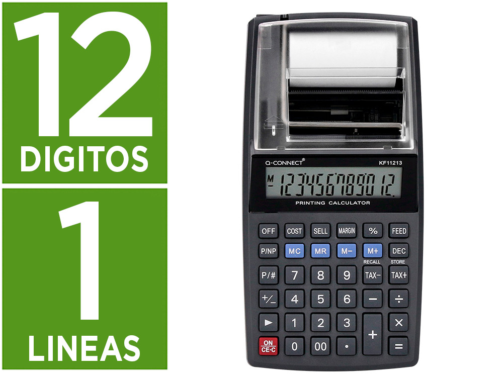 CALCULADORA Q-CONNECT COM IMPRESSAO PAPEL KF11213 12 DIGITOS PRETA