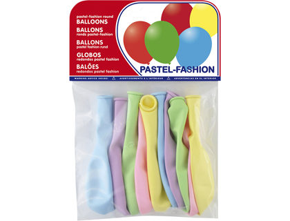 BALOES PASTEL CLARO BOLSA DE 10 UNIDADES SORTIDAS