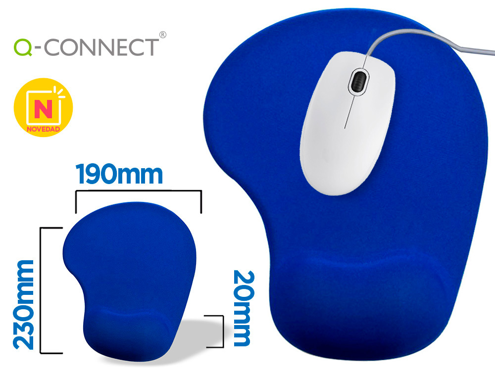 TAPETE PARA RATO Q-CONNECT COM APOIO DE PULSOS DE GEL COR AZUL