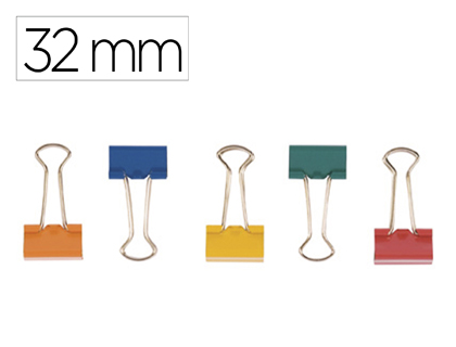 MOLA METALICA Q-CONNECT REVERSIVEL N.3 32 MM CAIXA DE 10 UNIDADES CORES SORTIDAS