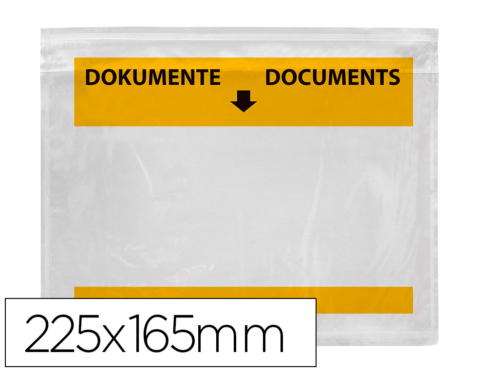 ENVELOPE AUTOADESIVO Q-CONNECT PORTA DOCUMENTOS MULTILINGUE 225X165 MM JANELA TRANSPARENTE PACK DE 100 UNIDADES