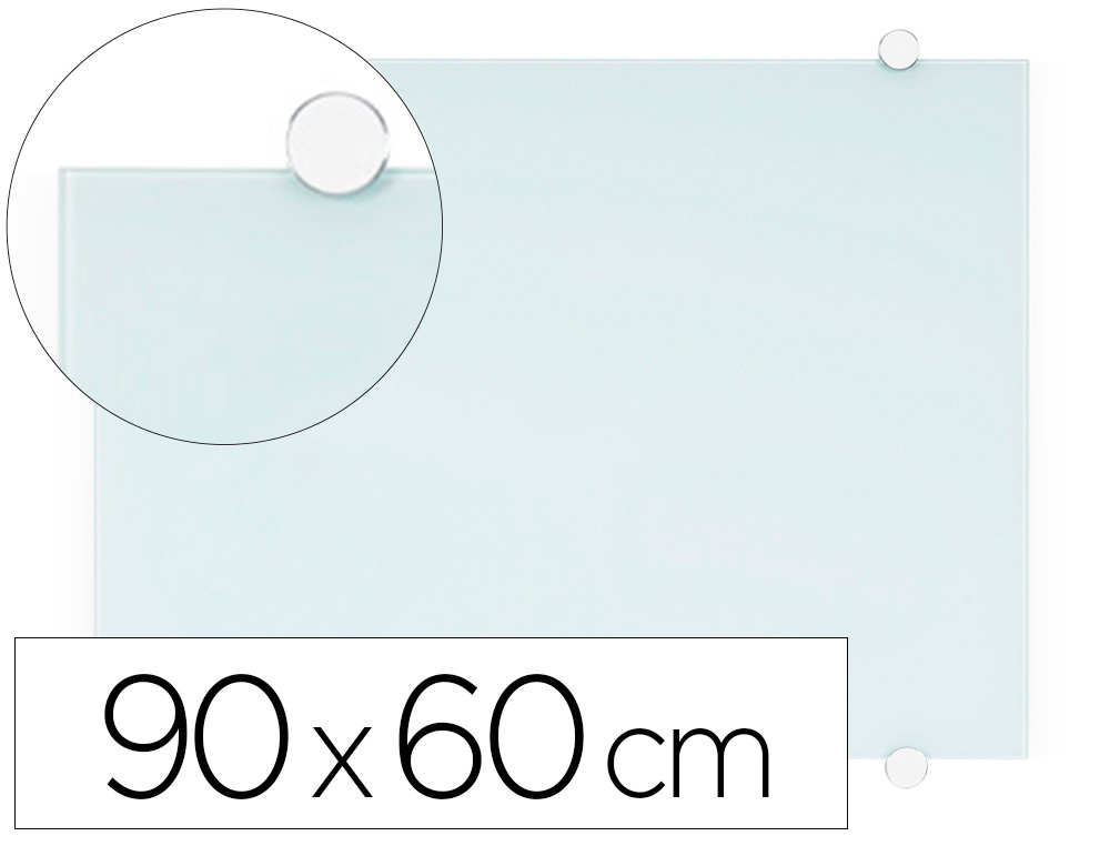 QUADRO BRANCO Q-CONNECT VIDRO MAGNETICO MOLDURA EM ALUMINIO 90X60 CM