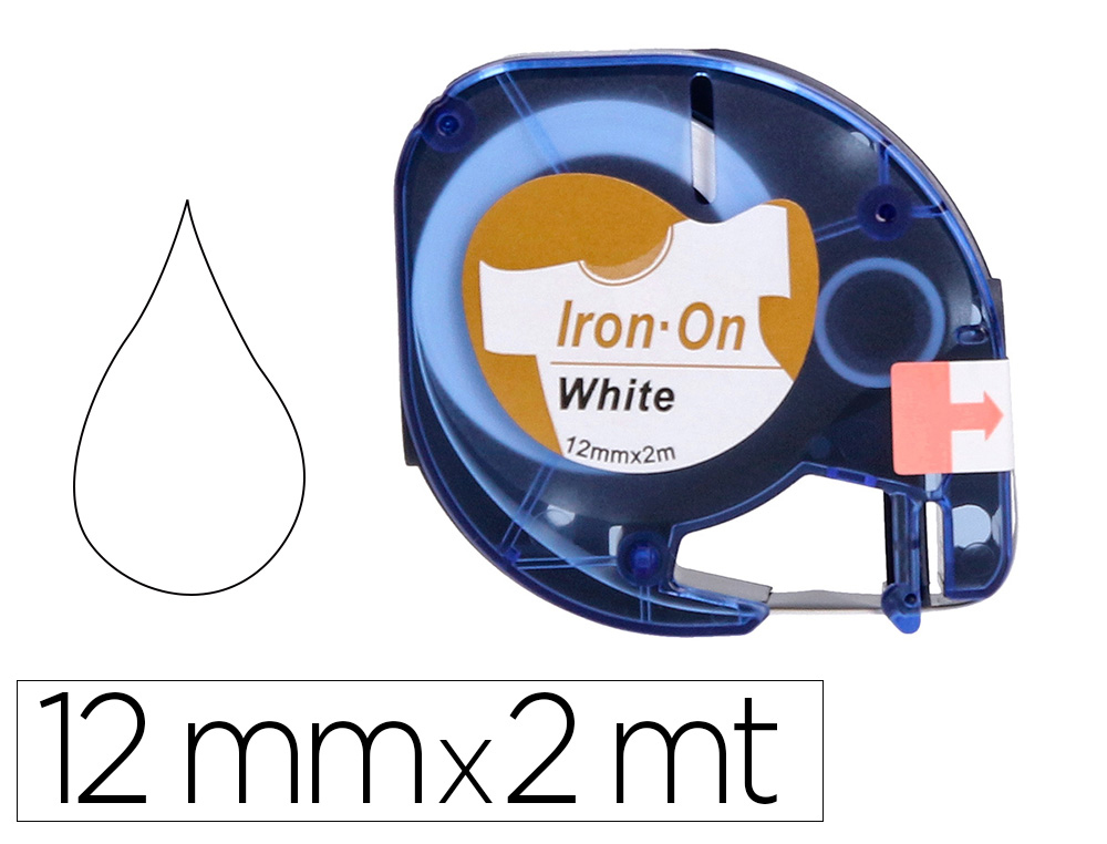 FITA Q-CONNECT 12MM X 2MT PRETA-BRANCA PARA ROUPA PARA MAQUINA LETRATAG
