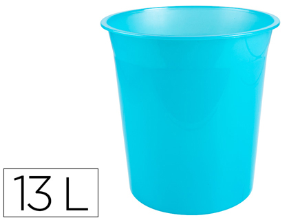 CESTO PLASTICO Q-CONNECT TURQUESA TRANSLUCIDO 13 LITROS