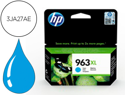 TINTEIRO HP 963 XL OFFICEJET PRO 9010 / 9020 / 9022 / 9023 / 9025 CIAN 1600 PAGINAS
