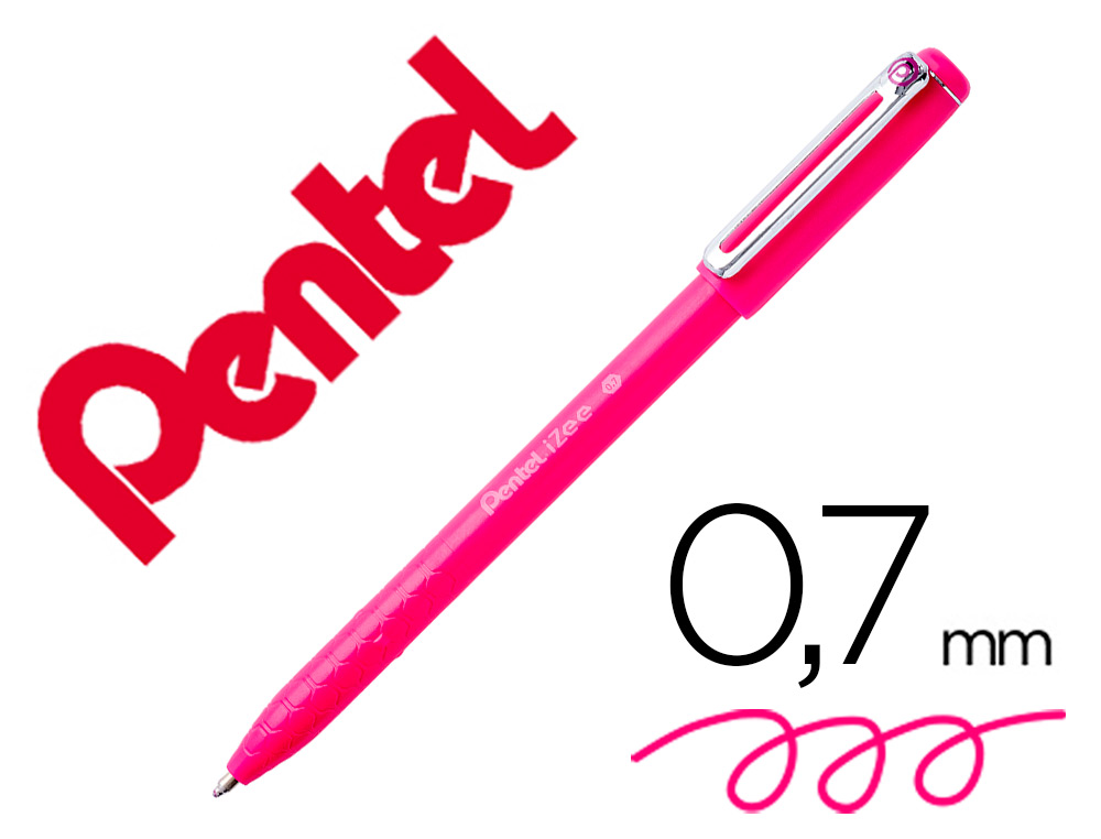 ESFEROGRAFICA PENTEL IZEE PONTA DE 0,7MM COM TAMPA COR ROSA