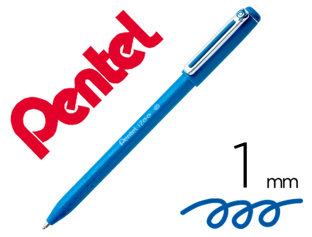 ESFEROGRAFICA PENTEL IZEE PONTA DE 1,0MM COM TAMPA COR AZUL CEU