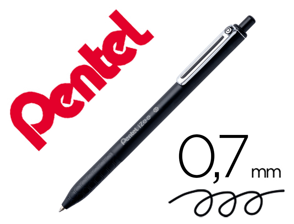 ESFEROGRAFICA PENTEL IZEE PONTA DE 0,7MM RETRATIL COR PRETA