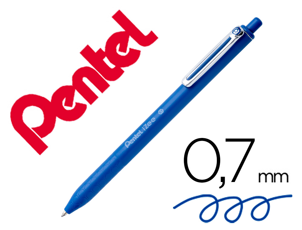 ESFEROGRAFICA PENTEL IZEE PONTA DE 0,7MM RETRATIL COR AZUL