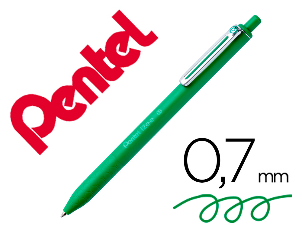 ESFEROGRAFICA PENTEL IZEE PONTA DE 0,7MM RETRATIL COR VERDE