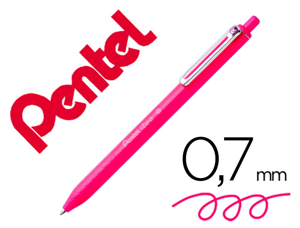 ESFEROGRAFICA PENTEL IZEE PONTA DE 0,7MM RETRATIL COR ROSA