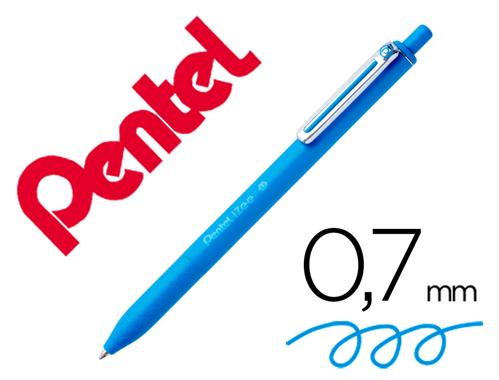 ESFEROGRAFICA PENTEL IZEE PONTA DE 0,7MM RETRATIL COR AZUL CEU